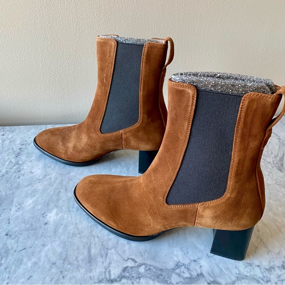 INEZ Caro Chelsea Boot in Chestnut Suede - Picture 2 of 9